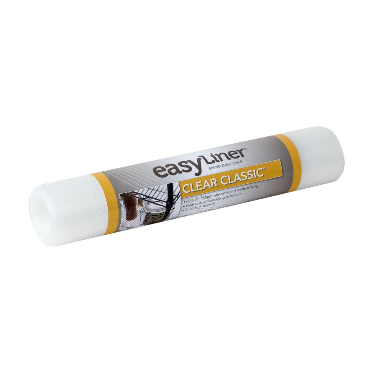 Duck EasyLiner Clear Classic Shelf Liner - Durable Non Adhesive Fridge Liner - Easy to Install & Clean - Kitchen Liner Mat for Fridge Shelves - Food Safe Removable Shelf Liner - 12in. x 6ft. - Clear