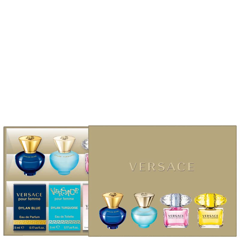 Versace Women's Mini Fragrance Gift Set - Dylan Blue, Bright Crystal, and Yellow Diamond EDTs