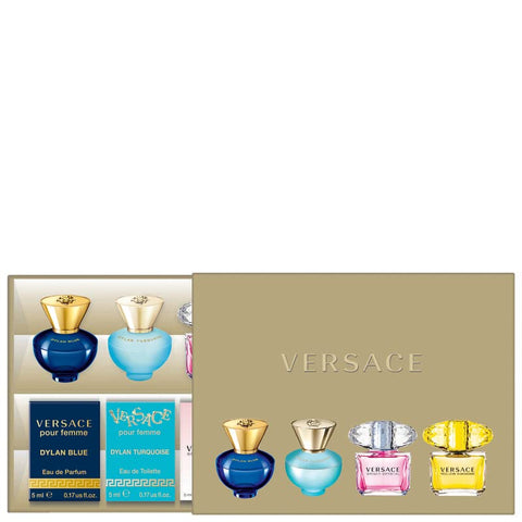 Versace Women's Mini Fragrance Gift Set - Dylan Blue, Bright Crystal, and Yellow Diamond EDTs