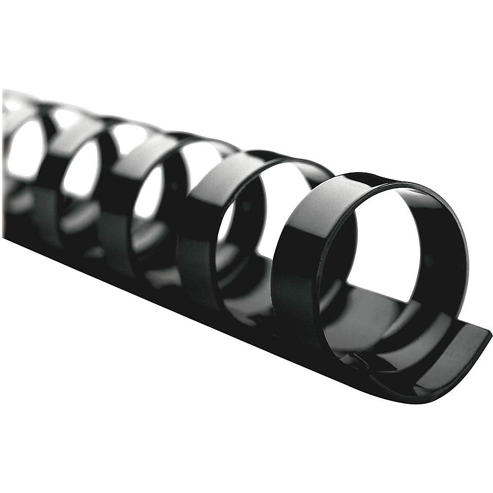 GBC Binding Spines/Spirals/Coils, 1/4" Diameter, 25 Sheet Capacity, CombBind, Black, 100 Pack (4000020)