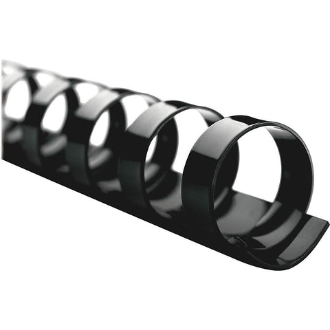 GBC Binding Spines/Spirals/Coils, 1/4" Diameter, 25 Sheet Capacity, CombBind, Black, 100 Pack (4000020)