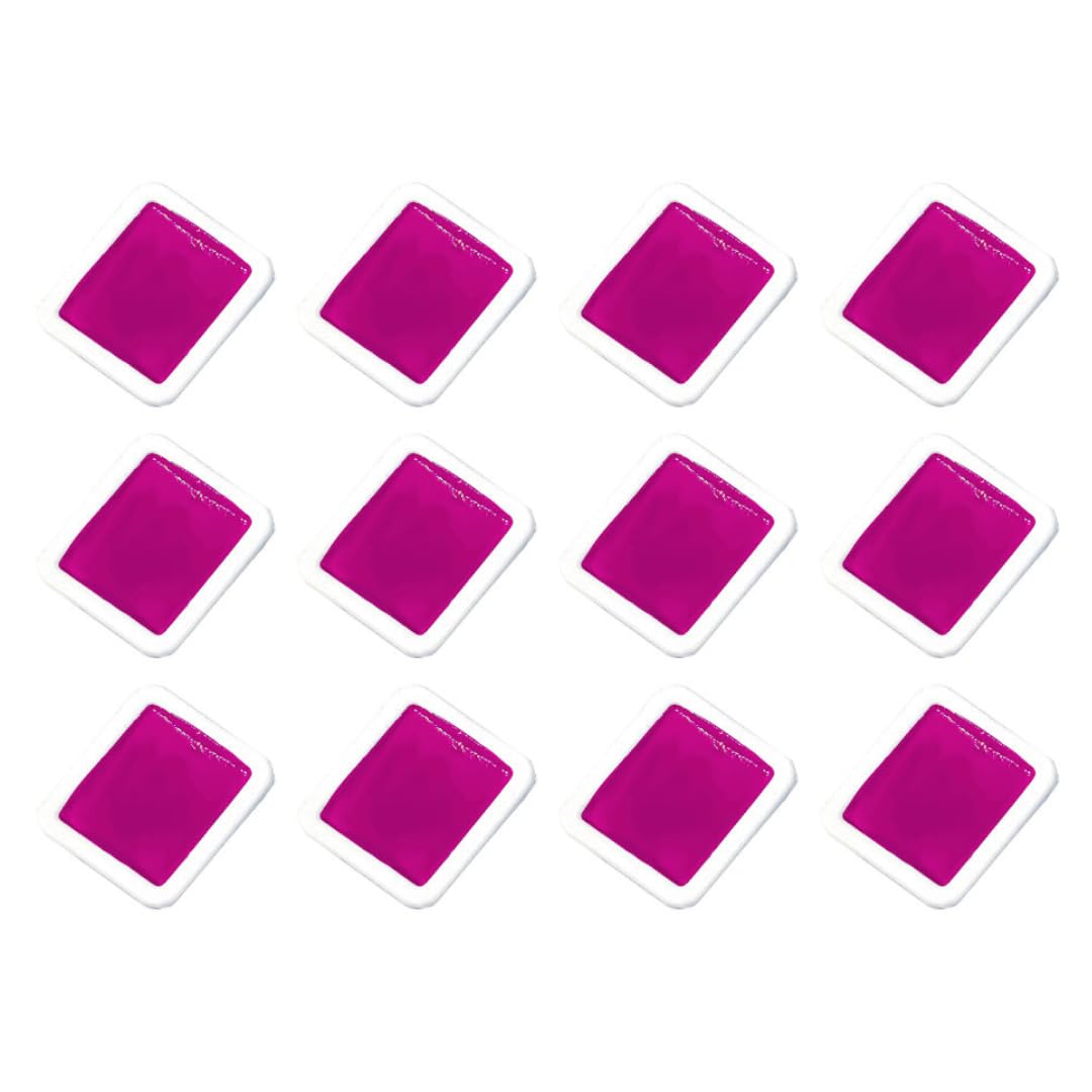Prang Refill Pans for Half Pan Watercolor Paint Sets, 12 Pans per Box, Magenta (08018)