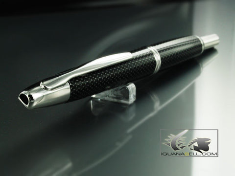 PILOT Vanishing Point Collection Refillable & Retractable Fountain Pen, Black Carbonesque Barrel with Rhodium Accents, Blue Ink, Fine Nib (60146)