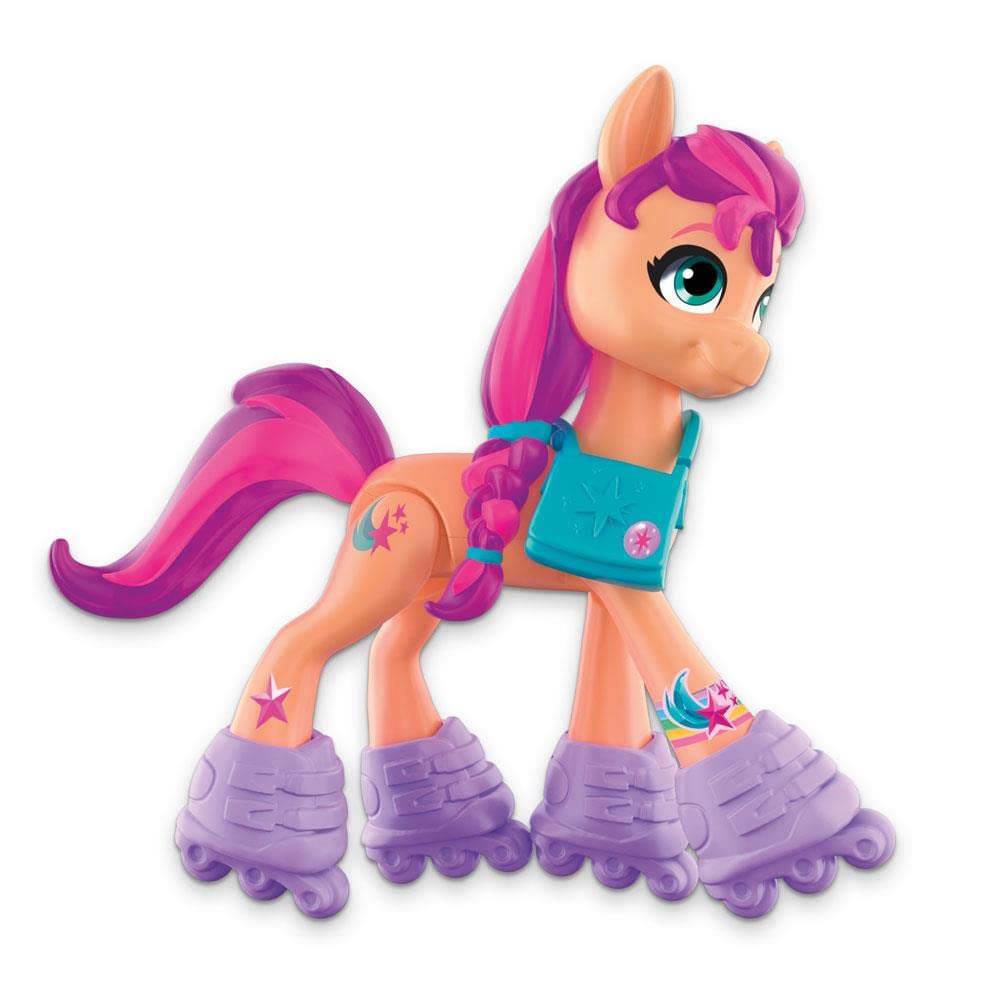 My Little Pony: A New Generation Movie Crystal Adventure Sunny Starscout - 3-Inch Orange Pony Toy, Surprise Accessories, Bracelet (Accessory Colors May Vary)