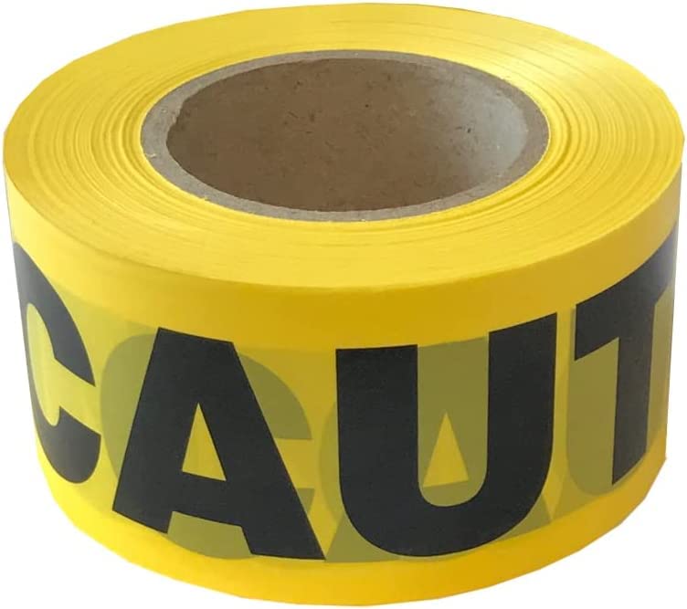 Cordova T30101 Bulk Pack 3.0-MIL Yellow Caution Barricade Tape, 3 in. x 1000 ft. Roll, 12-Pack
