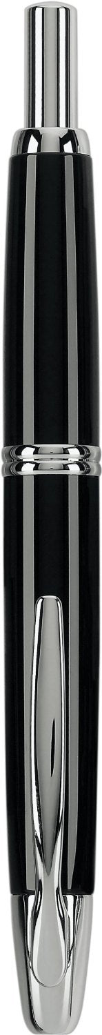 PILOT Vanishing Point Collection Refillable & Retractable Fountain Pen, Black Barrel with Rhodium Accents, Blue Ink, Extra Fine Nib (60341)