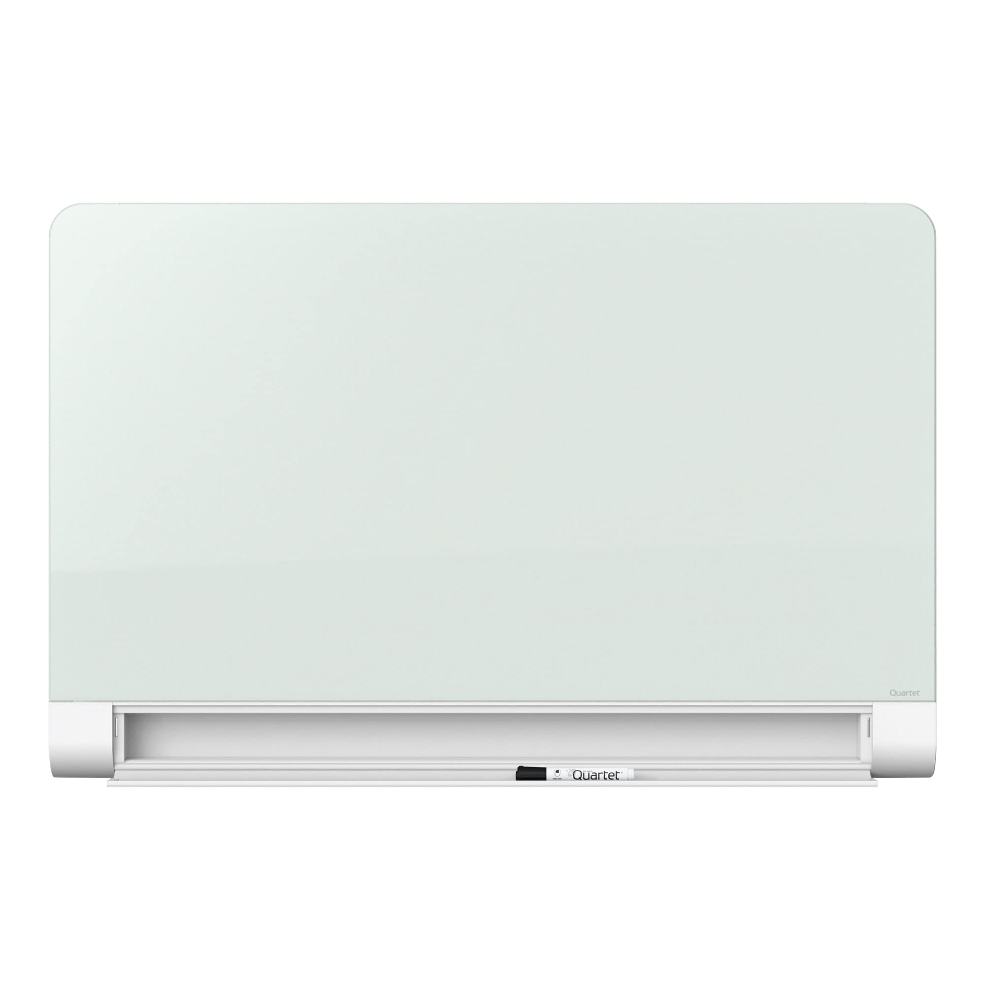Quartet Glass Whiteboard, Magnetic Dry Erase White Board, 50" x 28", with Concealed Tray, Wide Format, Frameless, Horizon (G5028HT)