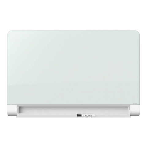 Quartet Glass Whiteboard, Magnetic Dry Erase White Board, 50" x 28", with Concealed Tray, Wide Format, Frameless, Horizon (G5028HT)