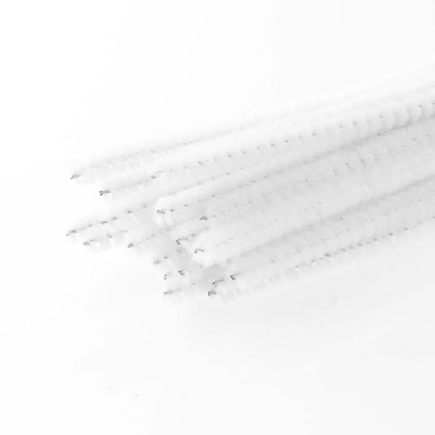 Essentials by Leisure Arts Chenille Stems 12 Inch White 25pc, 3mm Pipe Cleaners, Bendable Wire Stems, DIY Dolls Animals Ornaments, Kids Crafts, Jewelry Making, Craft Supplies