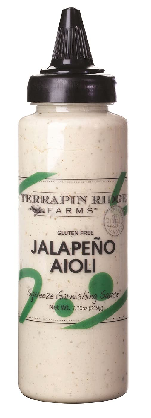 Terrapin Ridge Farms Jalapeno Aioli – Zesty Garnishing Sauce for Burgers, Sandwiches & Fries, Gluten Free, Keto Friendly –7.75 Ounce