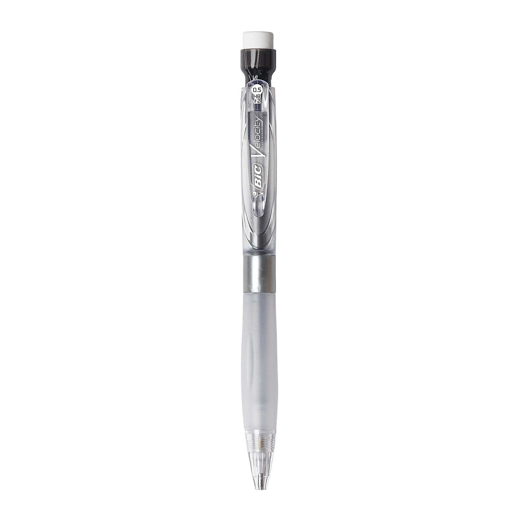 BIC Velocity Max Pencil, 0.5 Mm, Hb (#2), Black Lead, Gray Barrel, 2/pack