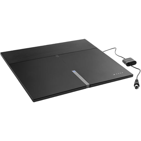 One for All 16472 HDTV 1080p Amplified Indoor TV Antenna 50 Mile Range with Multi Directional Reception, 8 Feet Coaxial Cable & Signal Level Indicator - Black