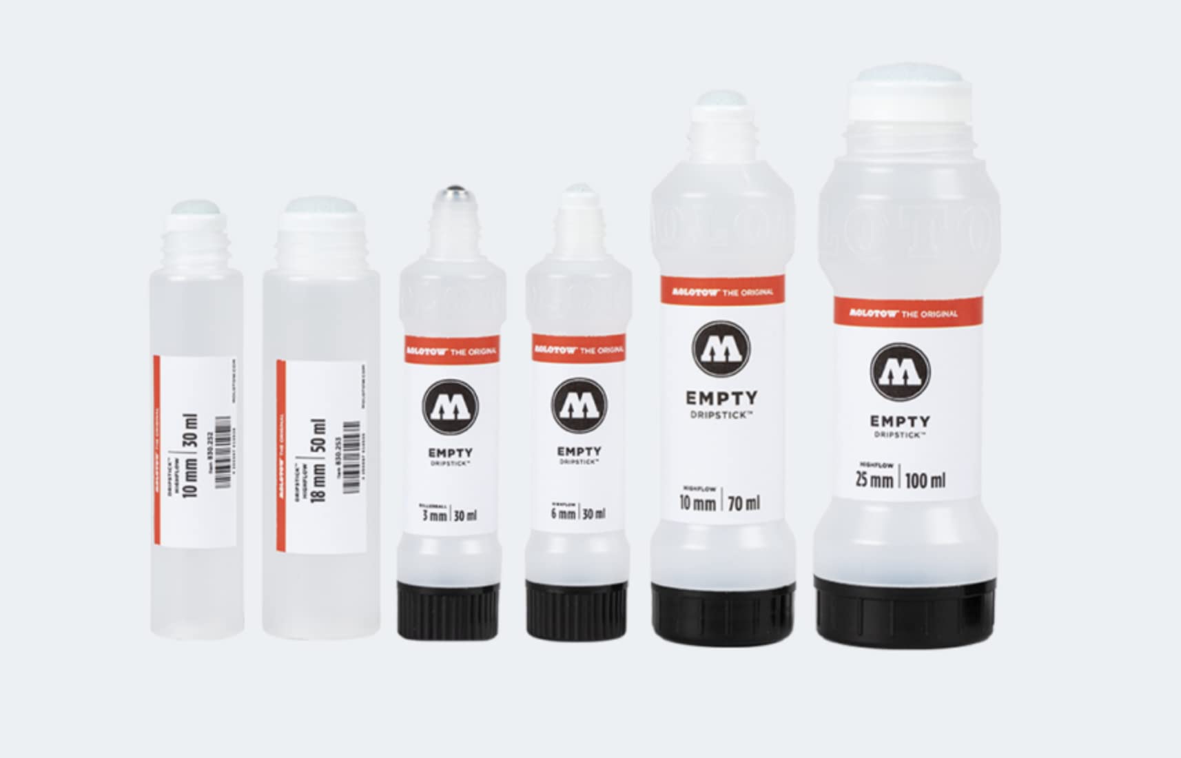 Molotow DRIPSTICK Empty Squeeze Bottle Marker, Reusable and Refillable with Any Paint Ink Color, 10mm Nib, Holds 70ml (830.203), Black