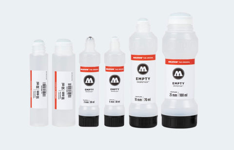 Molotow DRIPSTICK Empty Squeeze Bottle Marker, Reusable and Refillable with Any Paint Ink Color, 10mm Nib, Holds 70ml (830.203), Black