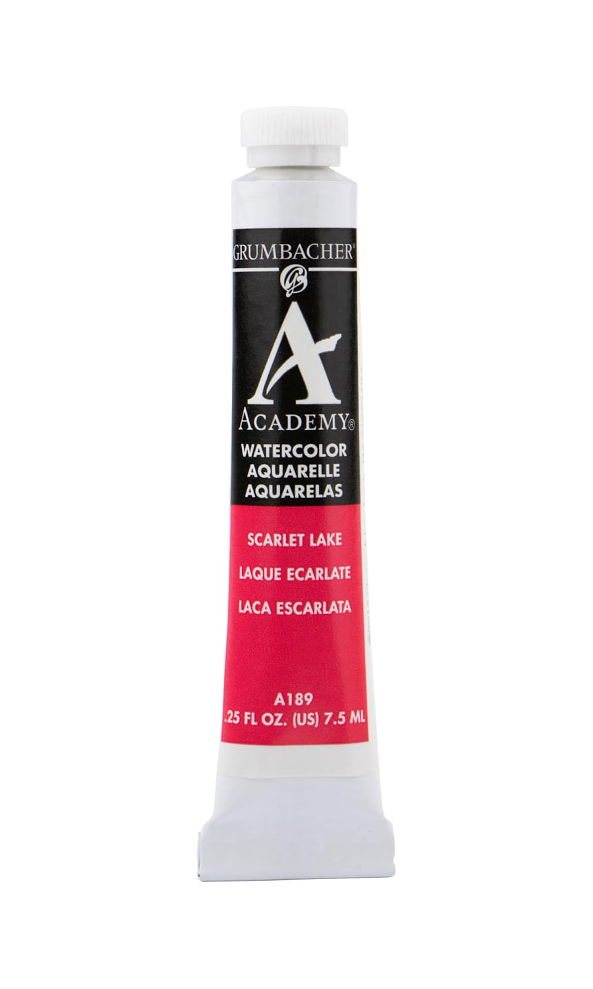 Grumbacher Academy Watercolor Paint, 7.5ml/0.25 Ounce, Scarlet Lake (A189)