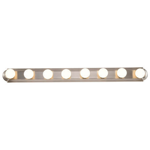 Nuvo Lighting 60/303 Transitional Eight Light Vanity in Pwt, Nckl, B/S, Slvr. Finish