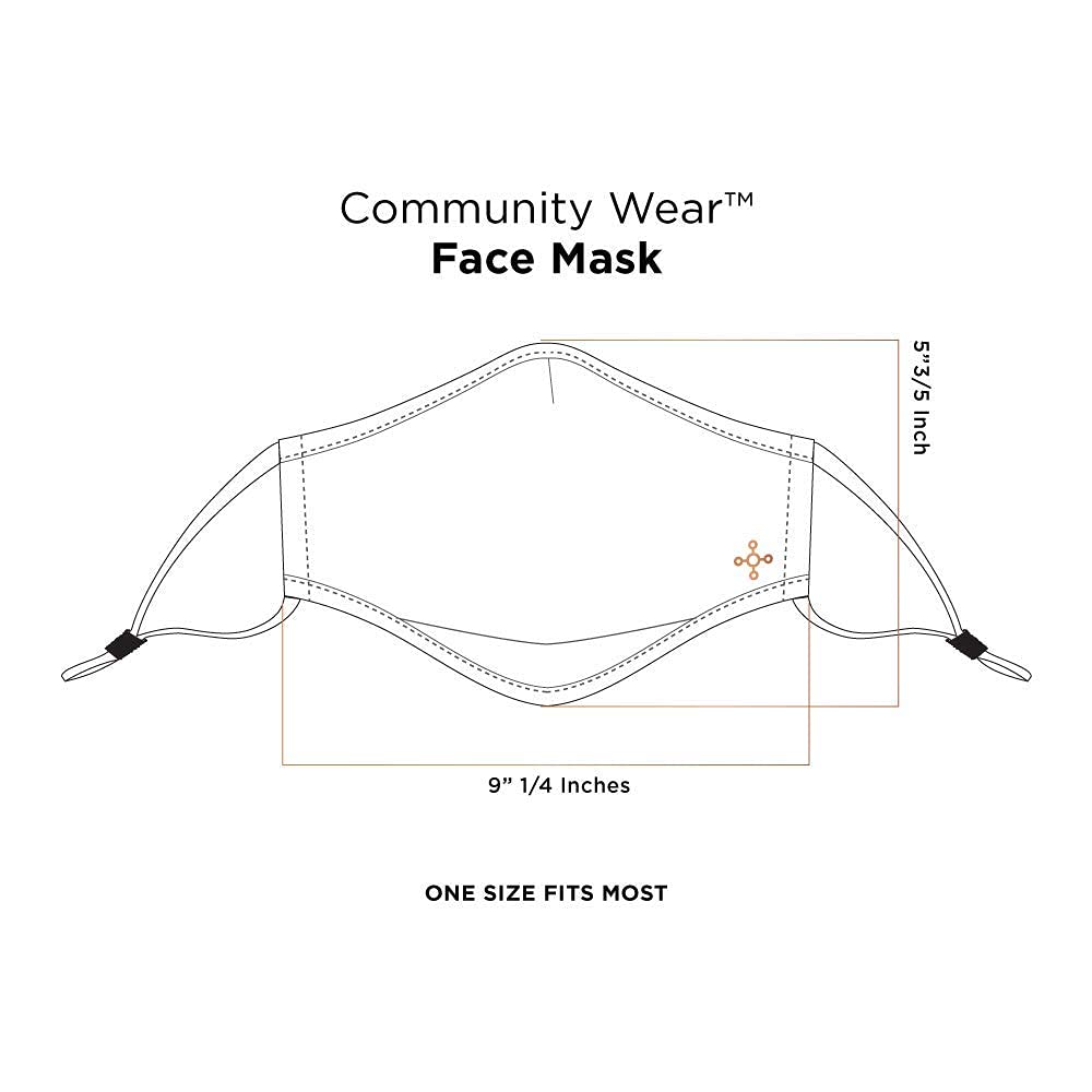 Tommie Copper Community Wear Face Masks I Double Lined, Copper Infused, Ear Straps & Nose Wire, Face Covering (Pack of 2)