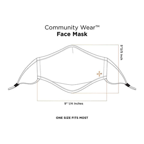 Tommie Copper Community Wear Face Masks I Double Lined, Copper Infused, Ear Straps & Nose Wire, Face Covering (Pack of 2)