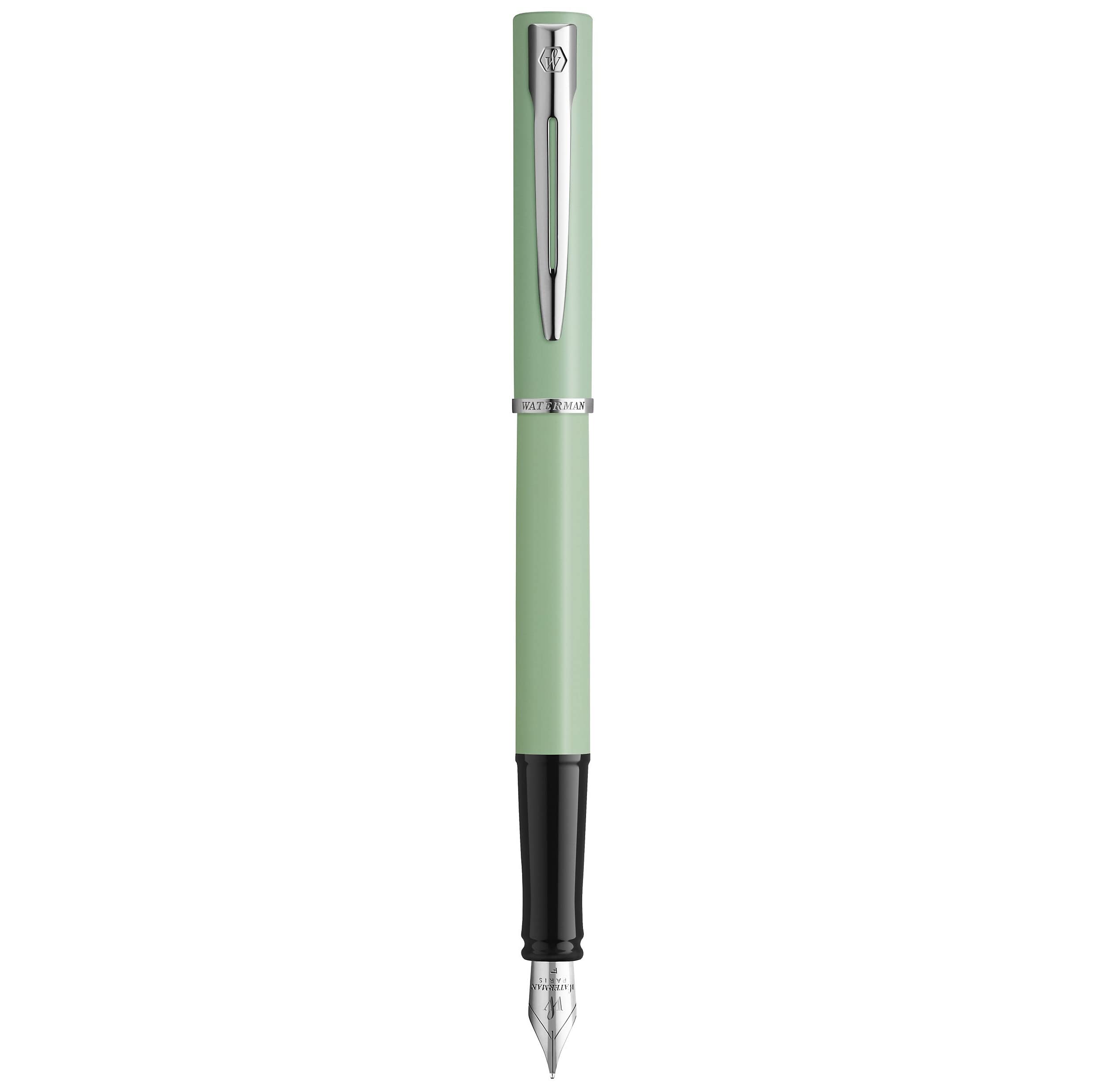 Waterman Allure Fountain Pen | Mint Green Matte Lacquer with Chrome Trim | Fine Stainless Steel Nib | Blue Ink | With Gift Box