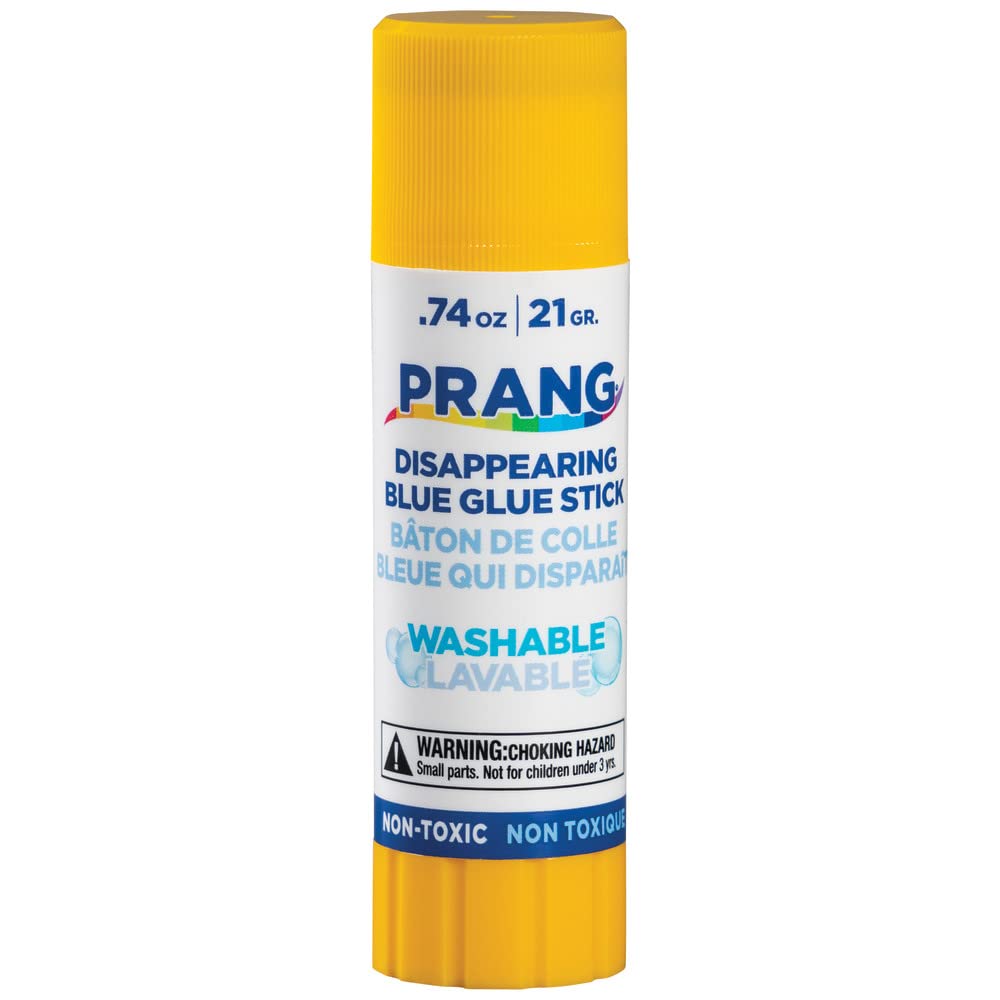 Prang Washable Glue Stick, Blue, 0.74 oz., 60 Count