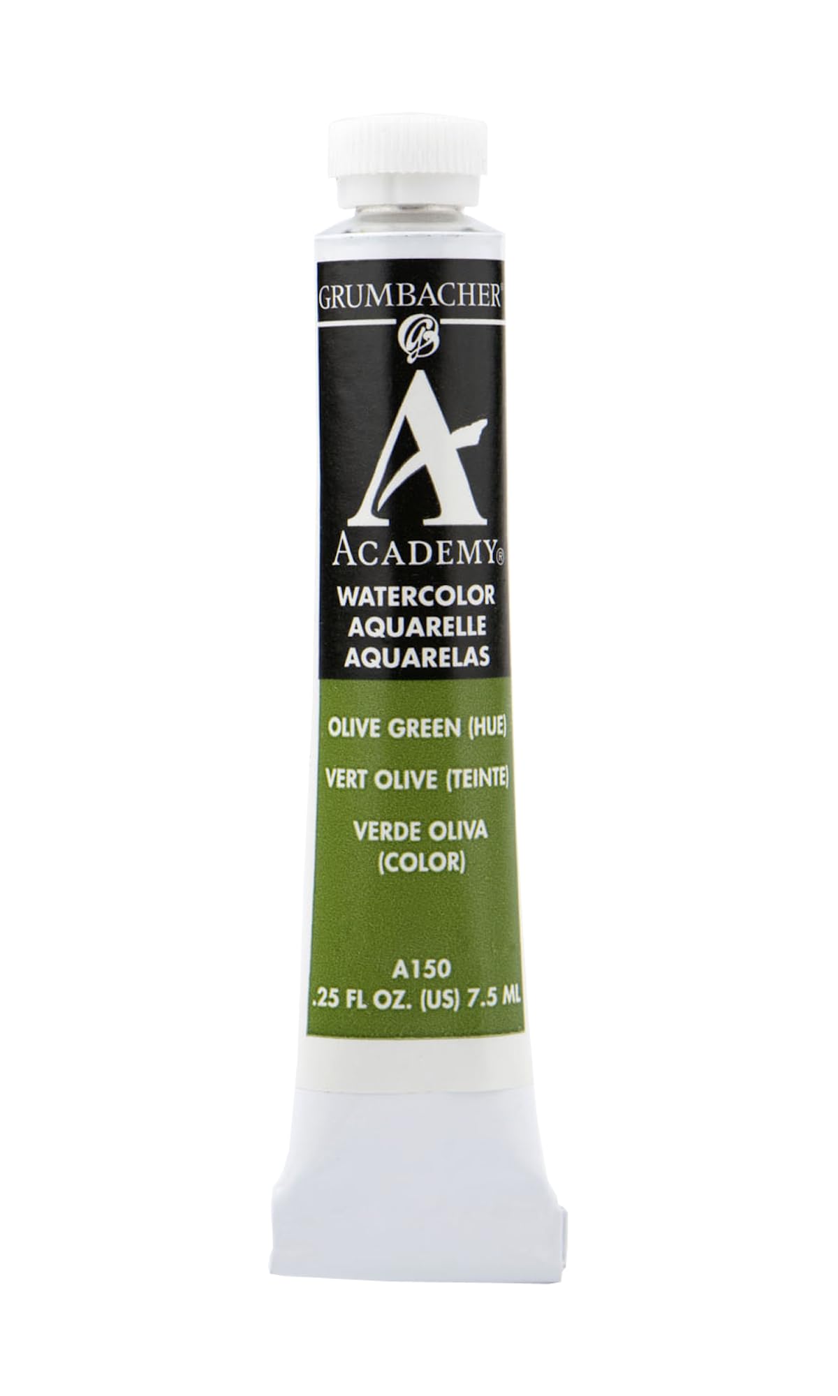 Grumbacher Academy Watercolor Paint, 7.5ml/0.25 Ounce, Olive Green Hue (A150)