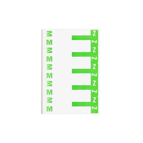 Smead AlphaZ NCC Color-Coded Label, M&Z, Label Sheet, Light Green, 100 per Pack (67164)