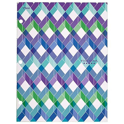 Five Star 4-Pocket Folder, 9-3/8" x 12" x 1/8", Design Selected for You, 1 Count (33222)