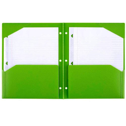 Five Star 2 Pocket Folders, Stay-Put Folders, Plastic Colored Folders with Pockets & Prong Fasteners for 3-Ring Binders, Assorted - Color Selected For You, 1 Count (33342)