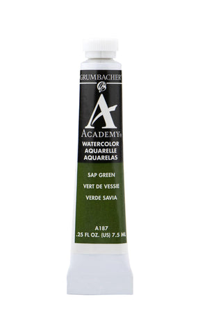 Grumbacher Academy Watercolor Paint, 7.5ml/0.25 Ounce, Sap Green (A187)