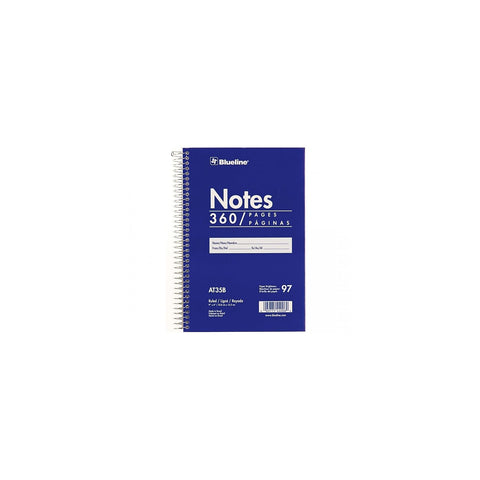 Blueline Steno Pad/Note Pad, Spiral Binding with Flexible Blue Cover, 9 x 6 x 0.813 Inches, 360 Pages (AT35B)