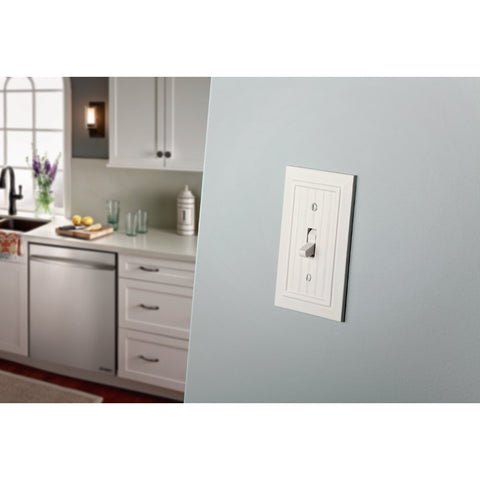 Franklin Brass Classic Beadboard (3-Pack) Outlet Covers Pure White 1-Gang Wall Plate Single Duplex Switch Plates Electrical Guard W35266V-PW-C