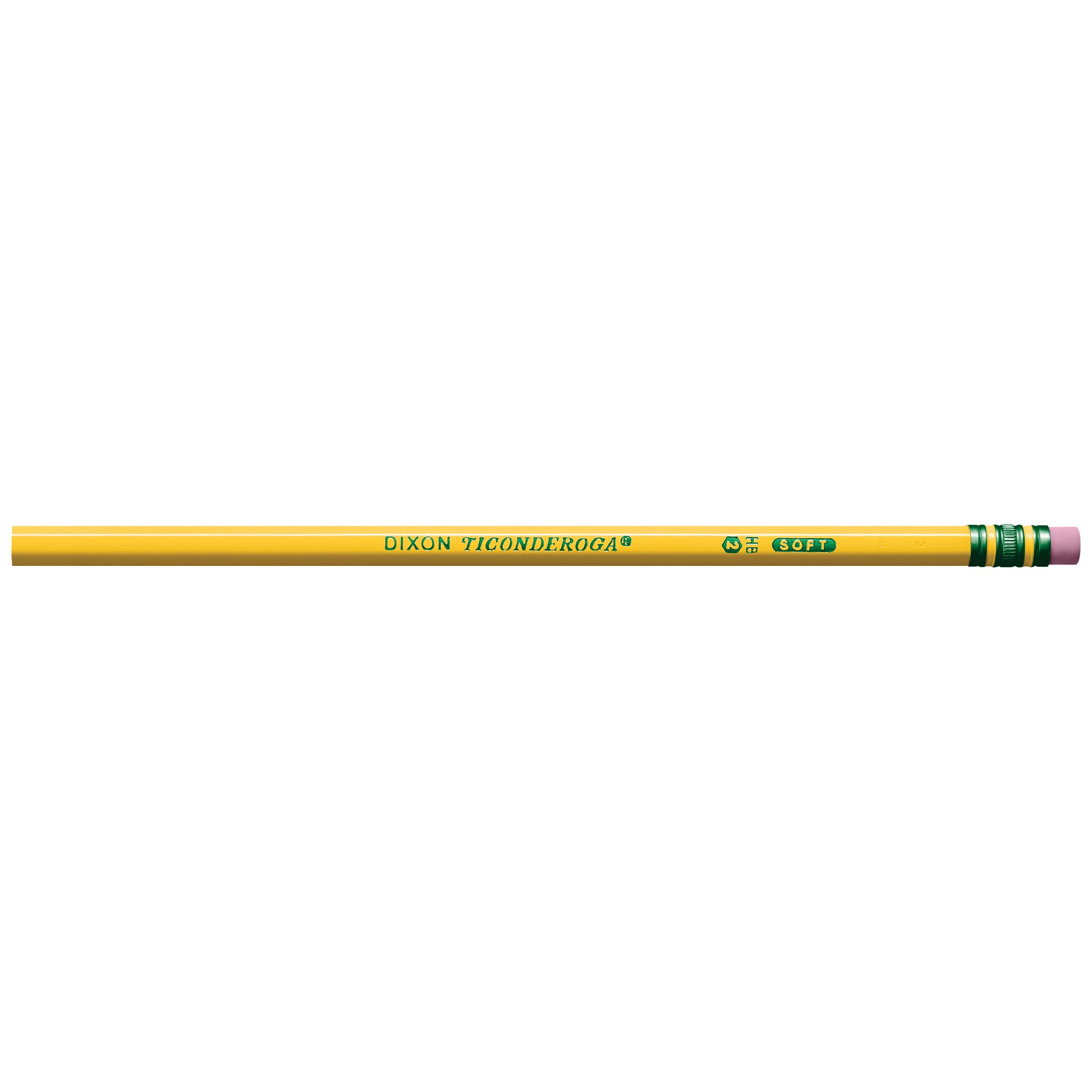 Ticonderoga Wood-Cased Pencils, Unsharpened, 2 HB Soft, Yellow, 12 Count