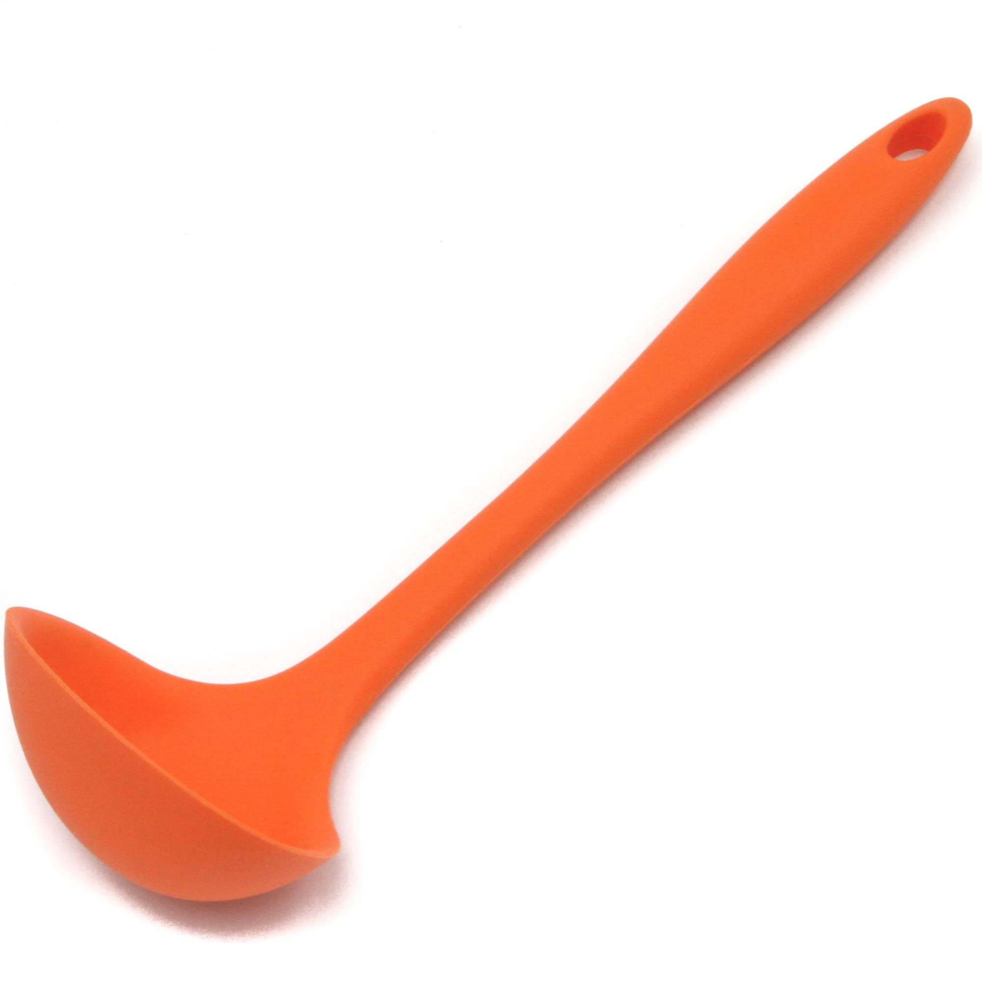 Chef Craft Premium Silicone Cooking Ladle, 11.25 inch, Orange