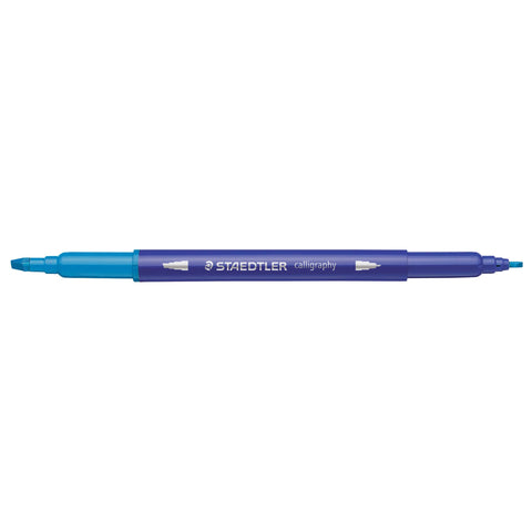 STAEDTLER double ended calligraphy markers, calligraph duo, for narrow and broad lettering designs, pigmented ink, 12 assorted colors, 3002TB12LU