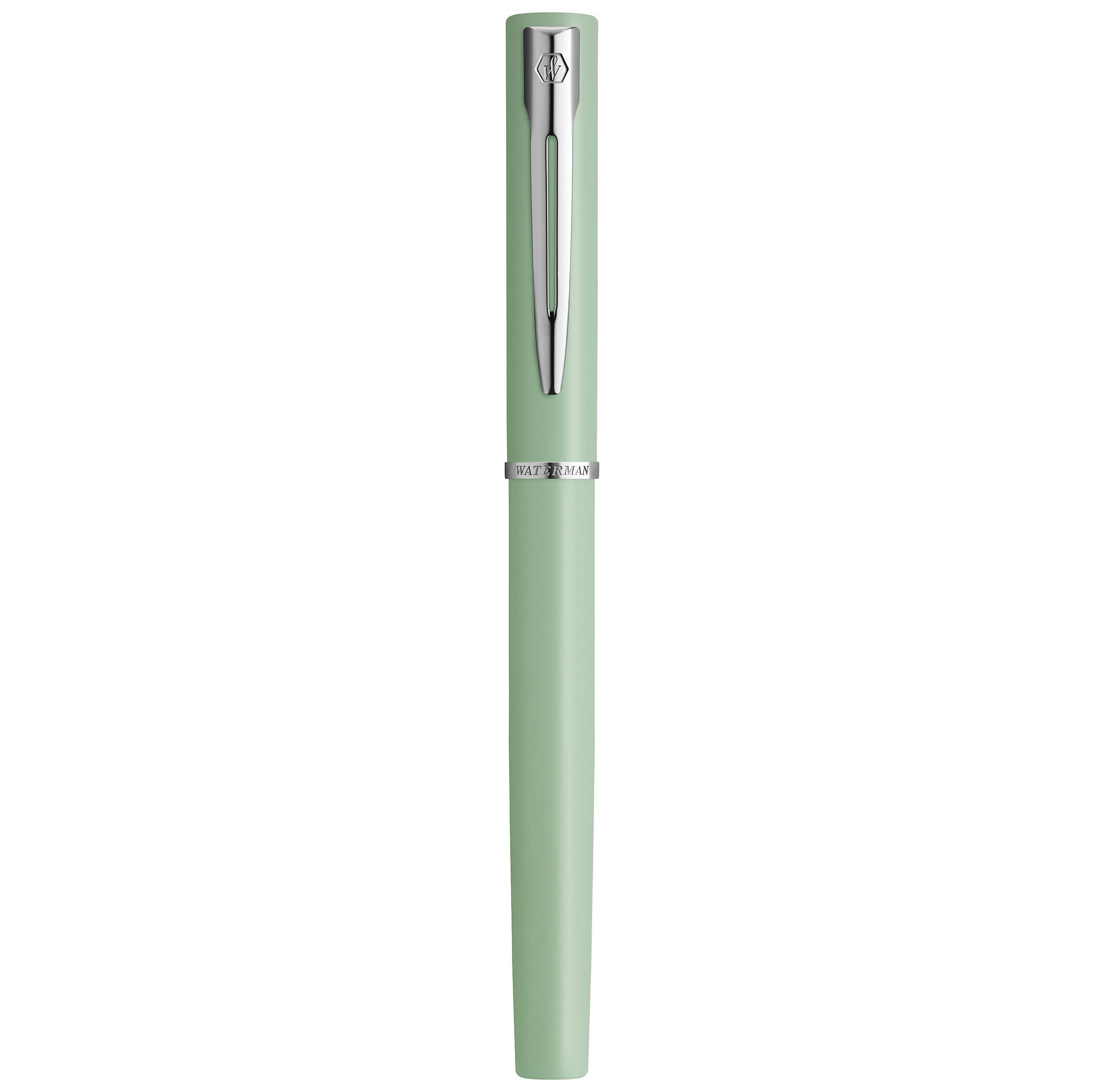 Waterman Allure Fountain Pen | Mint Green Matte Lacquer with Chrome Trim | Fine Stainless Steel Nib | Blue Ink | With Gift Box