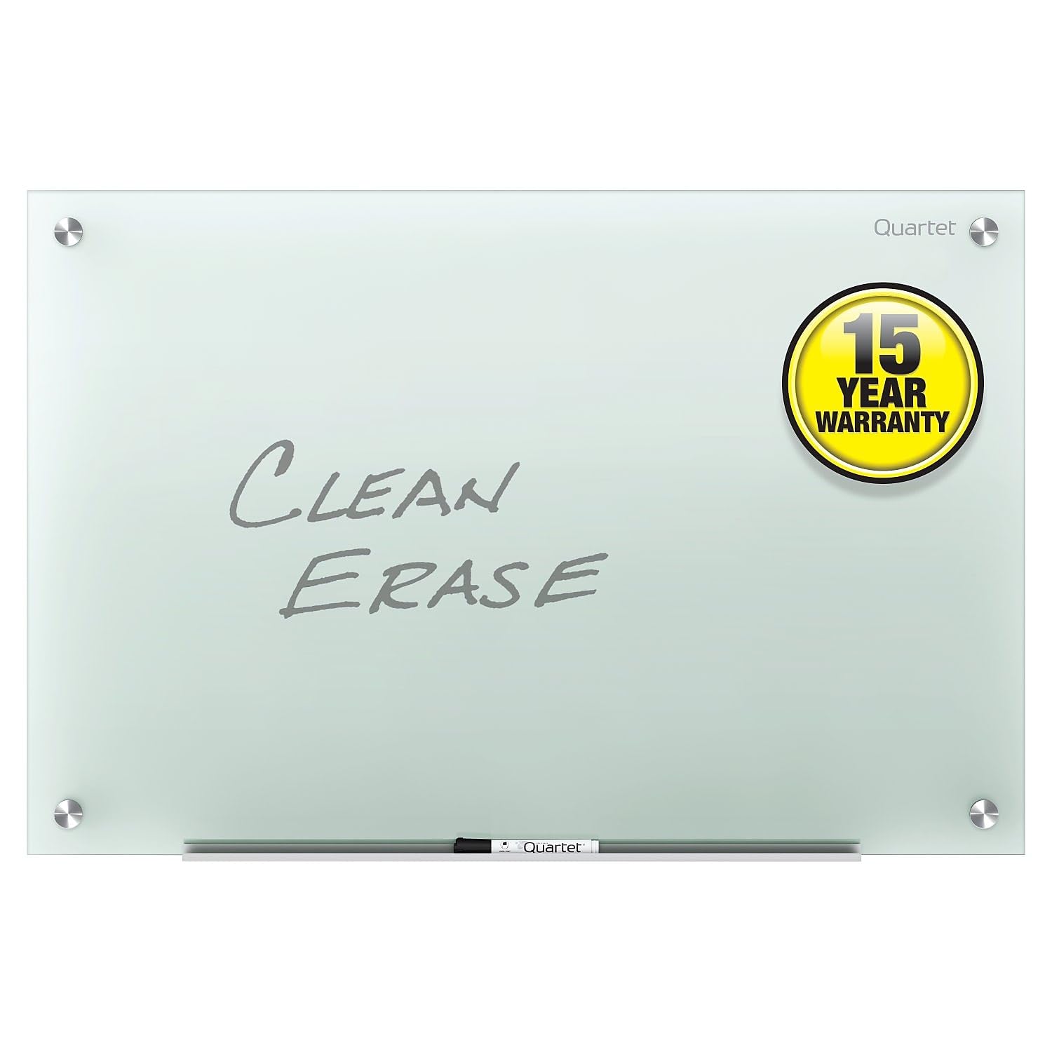 Quartet Whiteboard, Glass Dry Erase Board, Non-Magnetic, 8' x 4', Infinity Frameless Mounting, Includes Dry Erase Marker, Frosted White (G9648F)