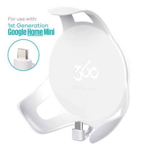 360 Electrical 360580 PowerClip Outlet Mount for Google Home Mini - Google Plug-in Bracket Stand Holder Case, for Kitchen, Bathroom, Bedroom, Living Room, Office, Chalk