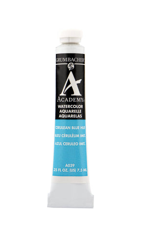 Grumbacher Academy Watercolor Paint, 7.5ml/0.25 Ounce, Cerulean Blue Hue (A039)
