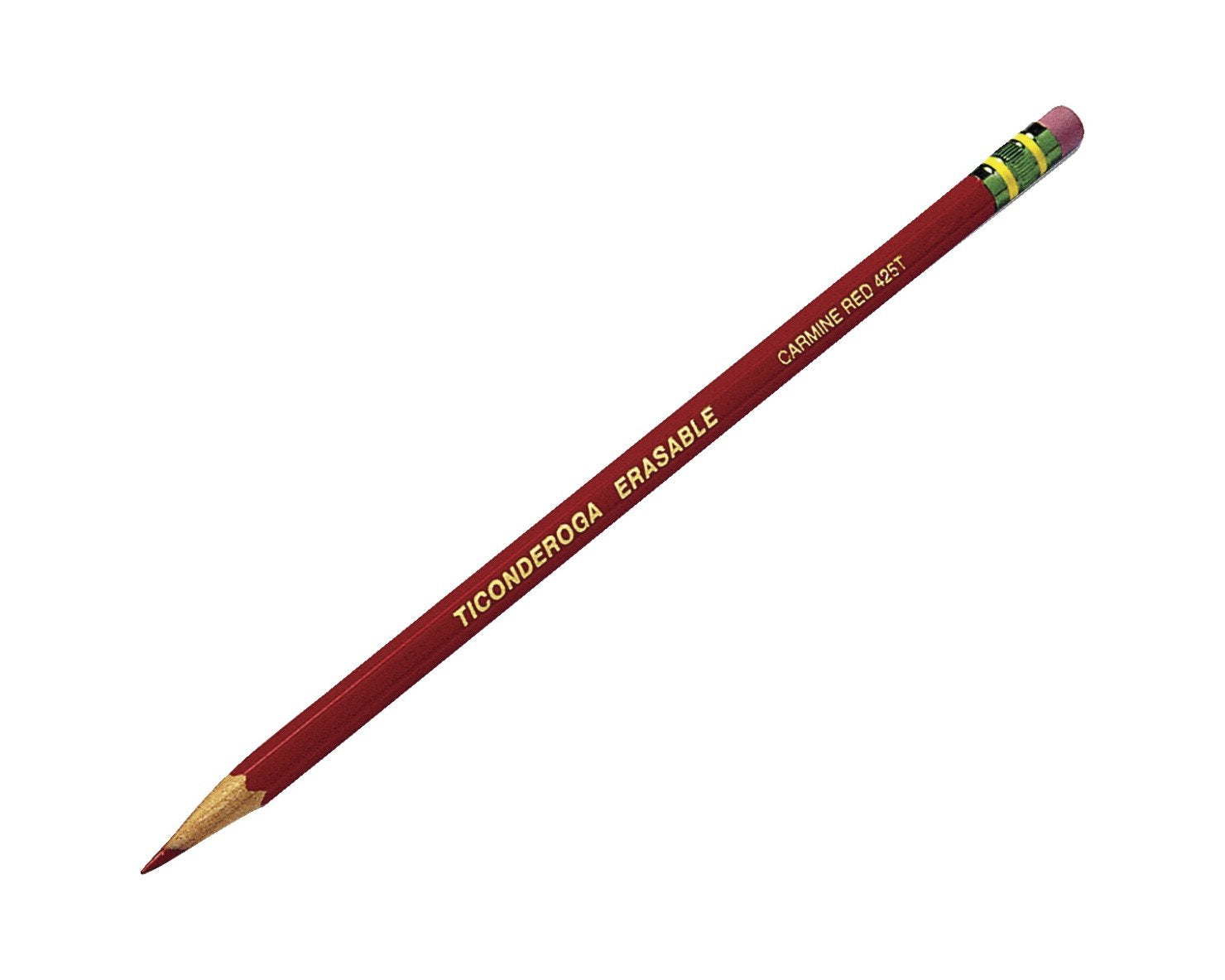 Ticonderoga Erasable Checking Wood-Cased Pencils, Pre-Sharpened, Red, 12 Count