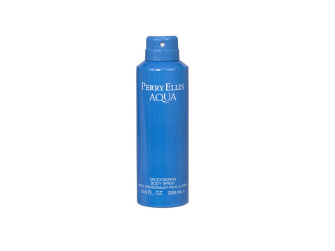 Perry Ellis Perry Ellis Aqua Men 3.4oz EDT Spray, 0.25oz EDT Spray, 6.8oz Deodorizing Body Spray, 1.7oz Shower Gel 4 Pc Gift Set