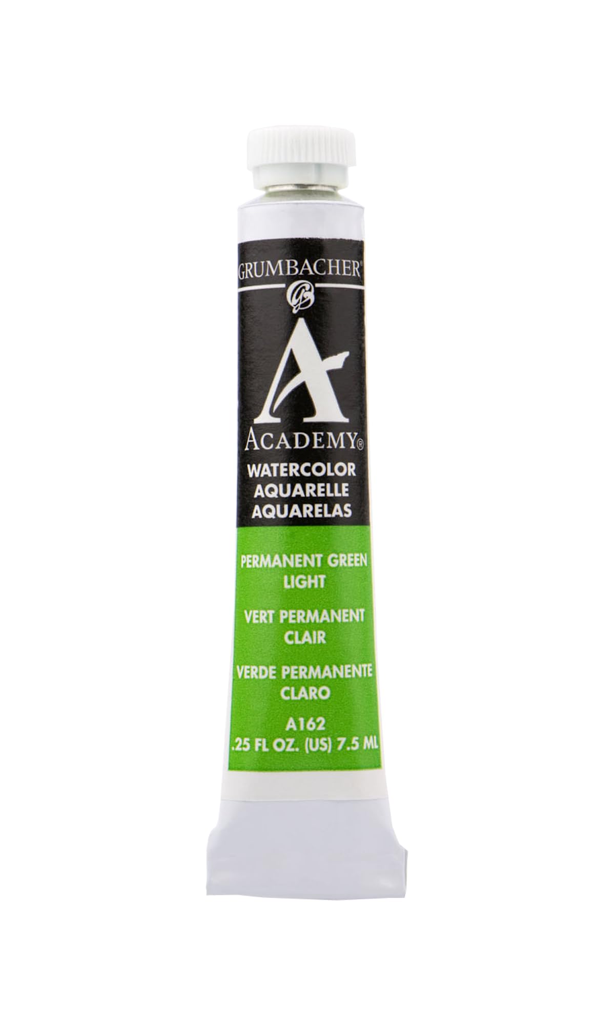 Grumbacher Academy Watercolor Paint, 7.5ml/0.25 Ounce, Permanent Green Light (A162)