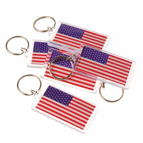 US TOY GROUP LLC - USA American Flag Keychain Key Tags, 2.5" (1-Pack of 12)