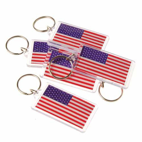 US TOY GROUP LLC - USA American Flag Keychain Key Tags, 2.5" (1-Pack of 12)