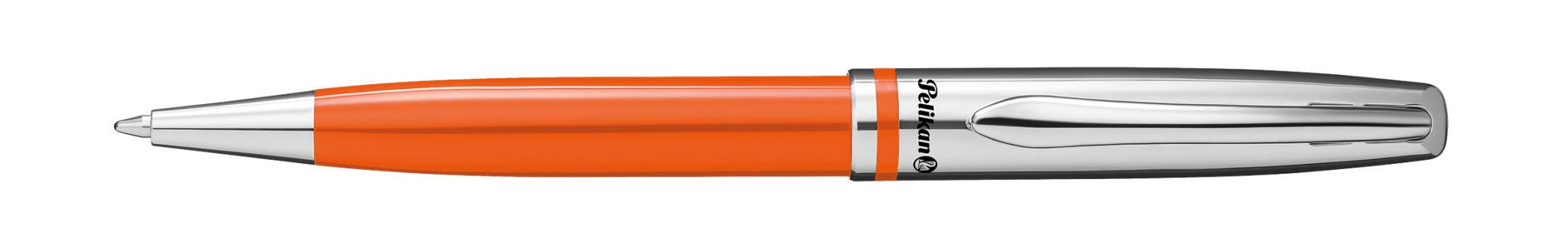 Pelikan Jazz Classic Ballpoint Pen with Medium Point, Blue Ink Refill, Metal, Orange, Boxed, 1 Each (815024)