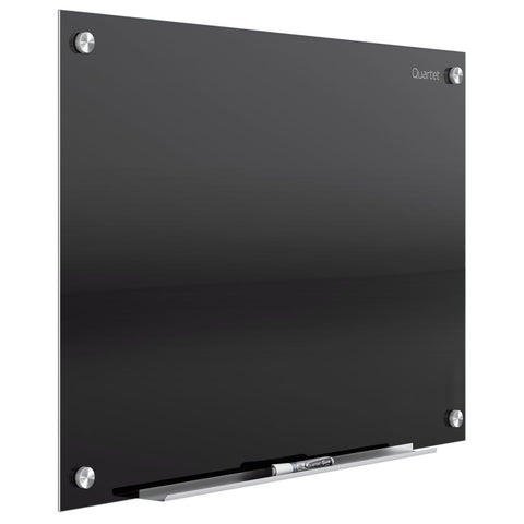 Quartet Magnetic Dry Erase Board, 24" x 18" Glass Whiteboard for Wall, Infinity, Black (G2418B)