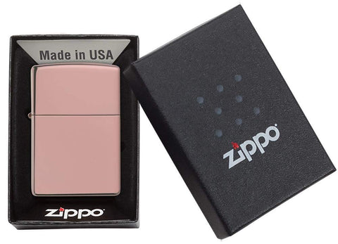 Zippo High Polish Rose Gold Pocket Lighter