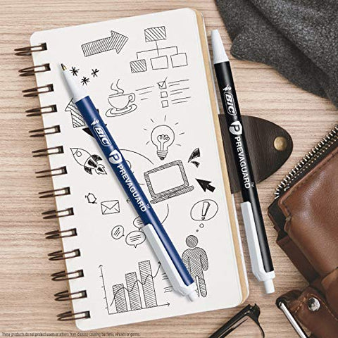 BIC PrevaGuard Clic Stic Ballpoint Pen, Black, 60-Count