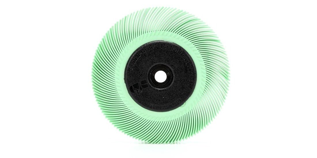 Scotch-Brite Radial Bristle Brush, Aluminum Oxide, 6000 RPM, 6 Diameter x 7/16 Width, 1 Micron (Pack of 1)