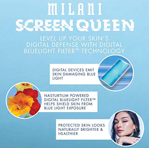 Milani Screen Queen Liquid Foundation Makeup - Cruelty Free Foundation With Digital Bluelight Filter Technology (Cool Sienna)