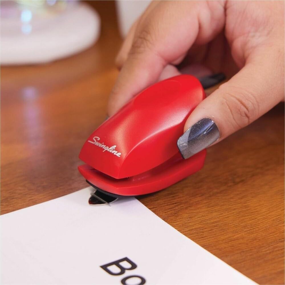 Swingline Red Mini Stapler With Staples, Tot, 12 Sheet Capacity, Small Stapler With Built In Staple Remover & 1000 Standard Staples, Staple Storage, Cute Compact Travel Size Stapler For Adults & Kids.